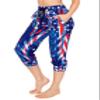 ALWAYS Women's Capri Joggers with Pockets - Lightweight Stretch Sweatpants for Yoga Workout Lounge, Soft Athletic Pants with Drawstring, USA Capri American Flag 1759 3XL