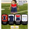 Little King NCAA Toddler/Youth Girls Team Cheer Jumper Dress-Illinois-Navy & Orange-3T view 2