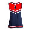 Little King NCAA Toddler/Youth Girls Team Cheer Jumper Dress-Illinois-Navy & Orange-3T view 4