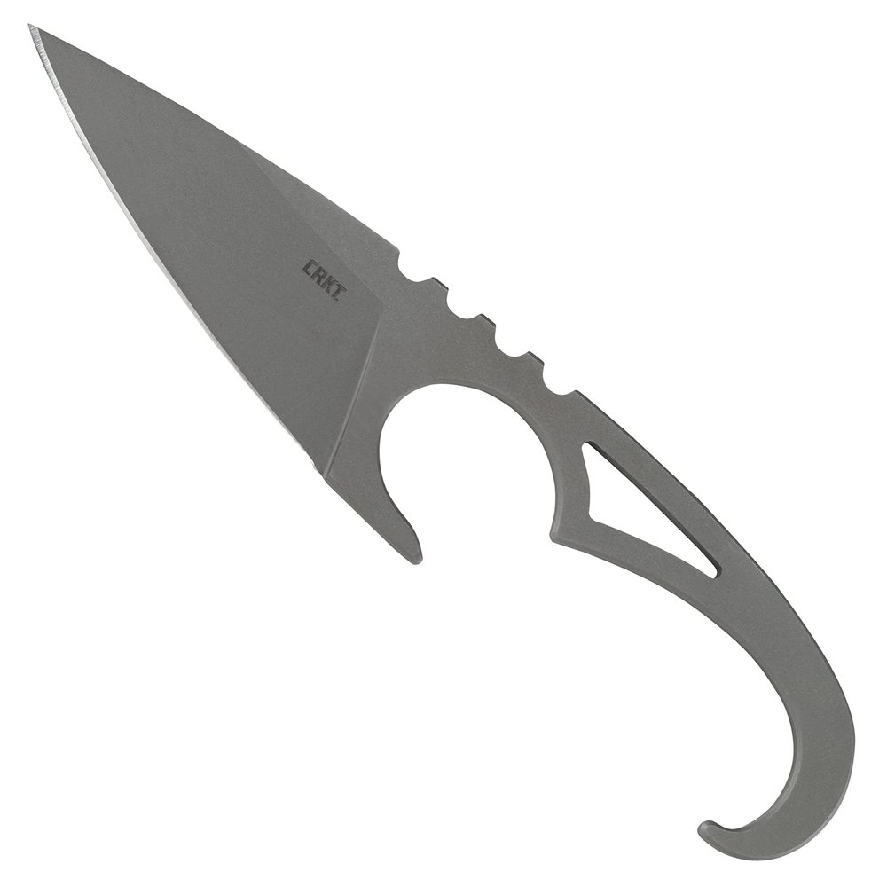 CRKT SDN Fixed Blade Knife with Sheath: Lightweight EDC Outdoor Knife, Stainless Steel with Thermoplastic Sheath 2909, Gray