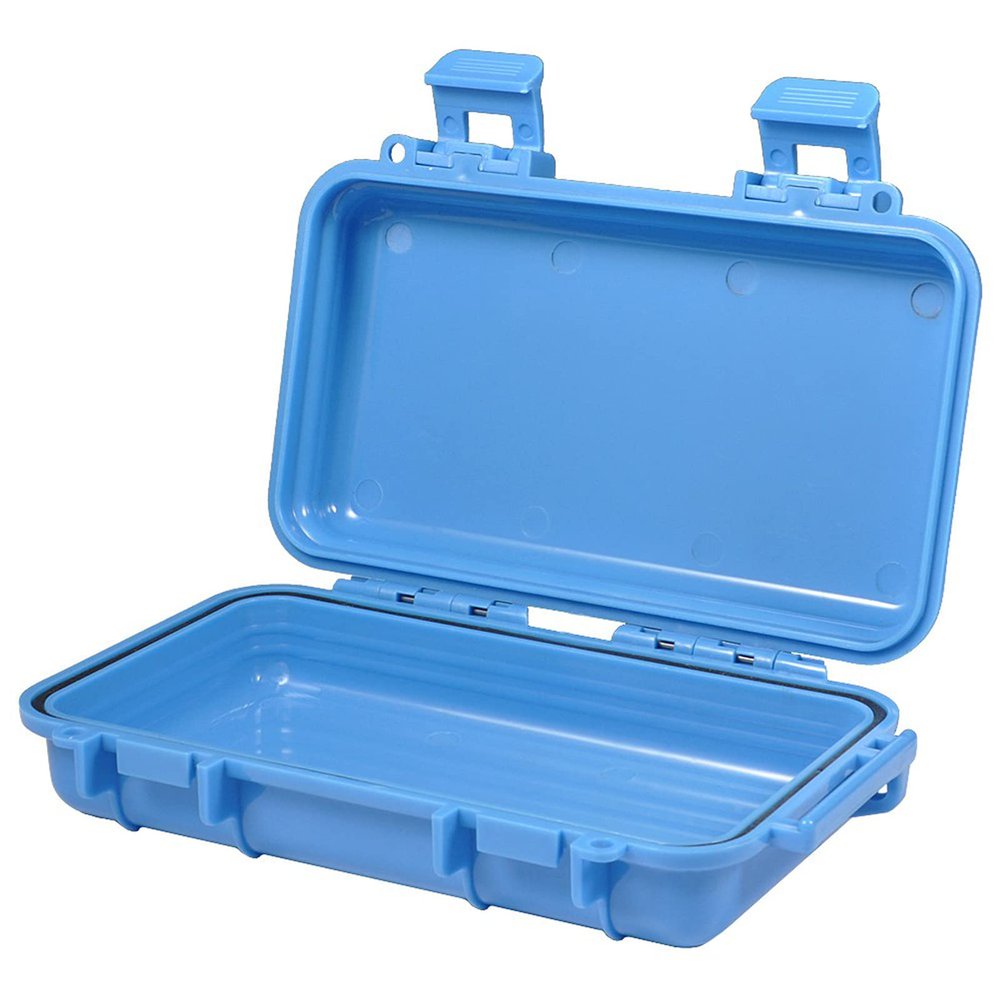 Airtight Storage Container, Waterproof Blue/Black Shockproof Box Dry Storage Box with 2 UShape Buckle for Swimming for Kite Boarding for Water Sport(blue, S)
