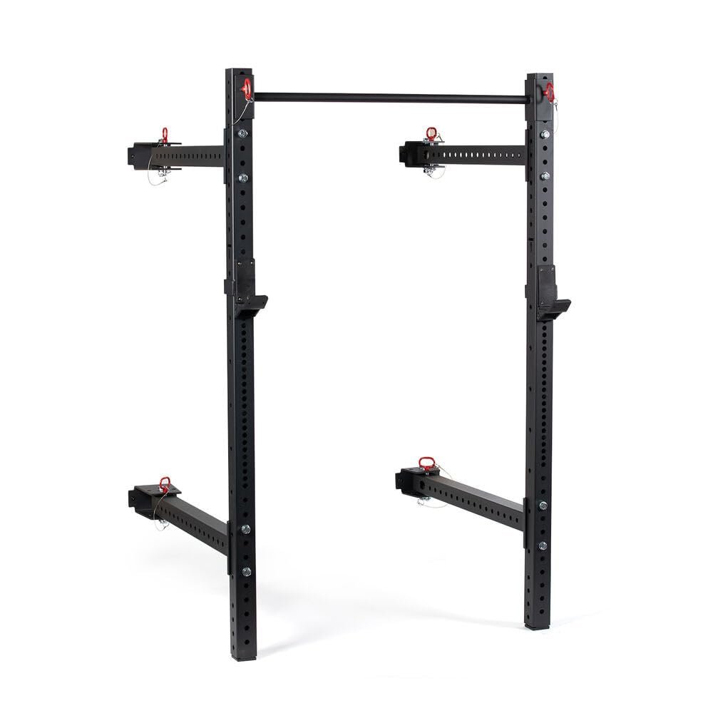 Titan Fitness X-3 Series 82-inch Wall Mounted Folding Power Rack, Space Savings Rack, Folds up to 8" from The Wall