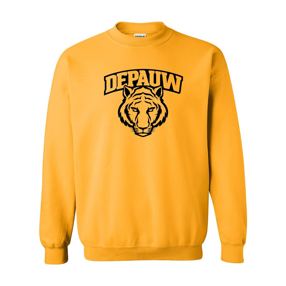 UGP Campus Apparel AW03 - DePauw Tigers Arch Logo Crewneck Sweatshirt - X-Large - Gold