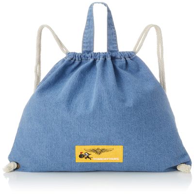 F-Style F-SD010521-050 Drawstring Tote Bag, Denim, 3.1 gal (15 L) Drawstring Tote Bag
