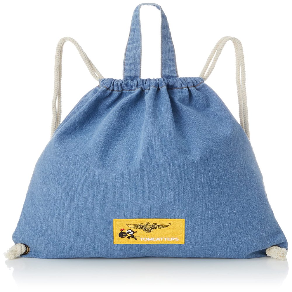 F-Style F-SD010521-050 Drawstring Tote Bag, Denim, 3.1 gal (15 L) Drawstring Tote Bag