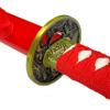 Bishamon 42.5" Samurai Sword with Carbon Steel Blade and Dragon Design Scabbard  Includes Wooden Display Stand  Decorative Collectible Katana (Red) view 4