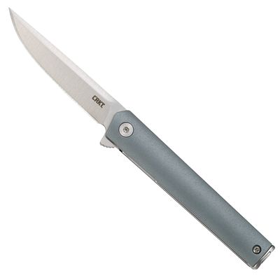 CRKT CEO Compact Everyday Carry EDC Pocket Folding Knife with Liner Lock: Stainless Steel Plain Edge Blade, Glass-Reinforced Nylon Handle, Reversible Pocket Clip, 7095