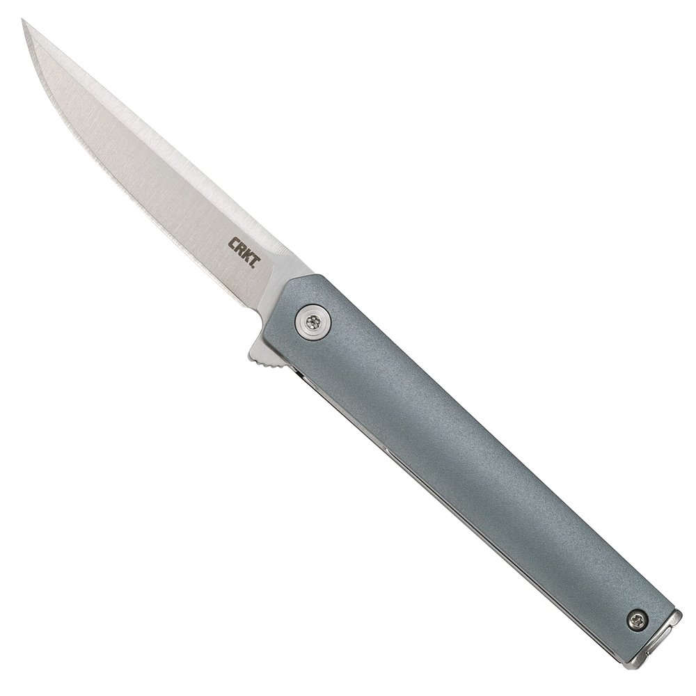 CRKT CEO Compact Everyday Carry EDC Pocket Folding Knife with Liner Lock: Stainless Steel Plain Edge Blade, Glass-Reinforced Nylon Handle, Reversible Pocket Clip, 7095