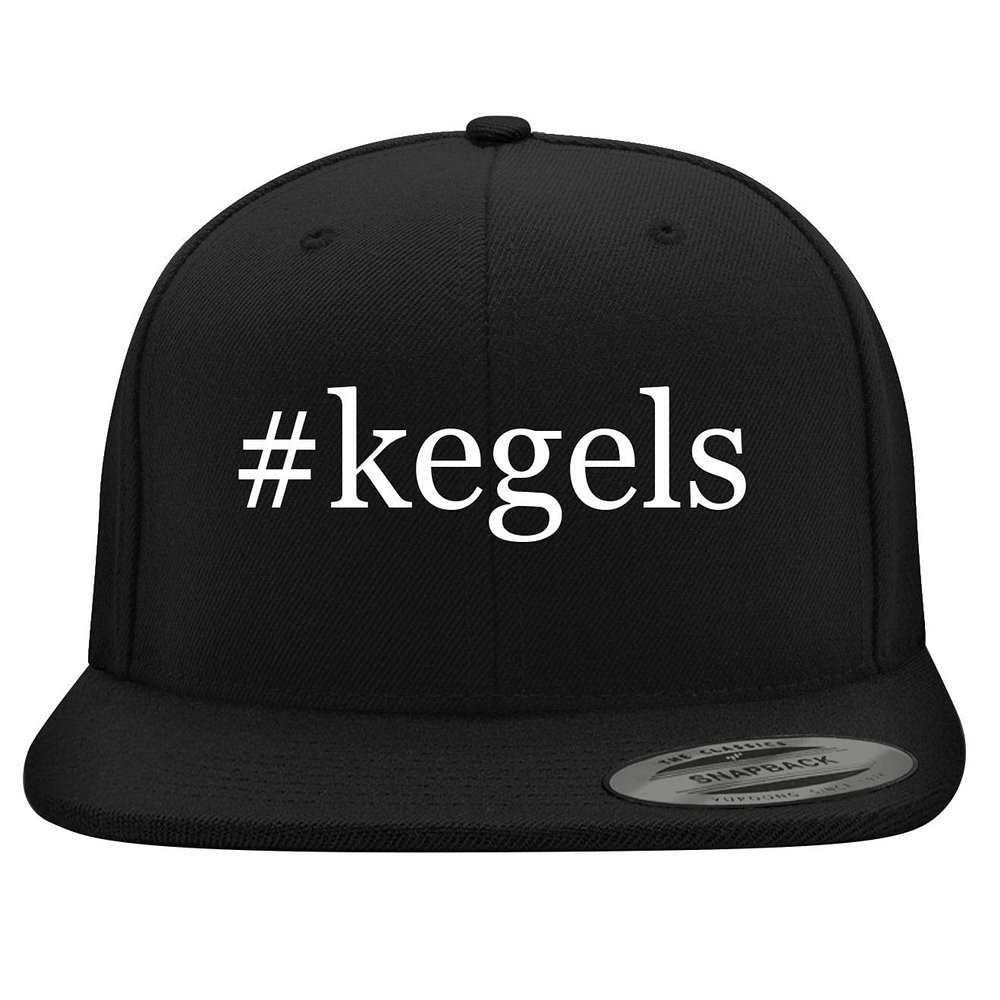 #Kegels - Embroidered Structured Flat Bill Hat | Trendy Baseball Cap for Men and Women | Modern Cap in Snapback Closure | Black | One Size