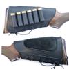 Genuine Leather Buttstock Ammo Shotgun Shell Holder Carrier Cover Suede Padded Cheek Rest (20 Gauge, Right Handed, Black) view 1