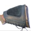 Genuine Leather Buttstock Ammo Shotgun Shell Holder Carrier Cover Suede Padded Cheek Rest (20 Gauge, Right Handed, Black) view 4