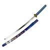 Bishamon 42.5" Samurai Sword with Carbon Steel Blade and Dragon Design Scabbard  Includes Wooden Display Stand  Decorative Collectible Katana (Blue) view 2