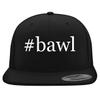 #Bawl - Embroidered Structured Flat Bill Hat | Trendy Baseball Cap for Men and Women | Modern Cap in Snapback Closure | Black | One Size view 1