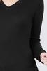 Women's Lightweight Long Sleeve V Neck Thermal Underwear Top Sweater Sweatshirt in Black - XL view 4