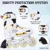 White Gold Inline Skates for Women & Men, High Performance Outdoor Speed Skates, Beginner to Aggressive, 4-Wheel Racing, Size 38-39 view 2