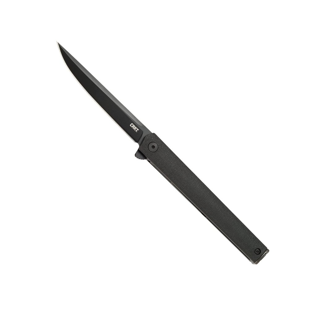 CRKT CEO Everyday Carry EDC Pocket Folding Knife with Liner Lock: AUS 8 Plain Edge Blade, Glass-Reinforced Nylon Handle, Reversible Pocket Clip, 7097K