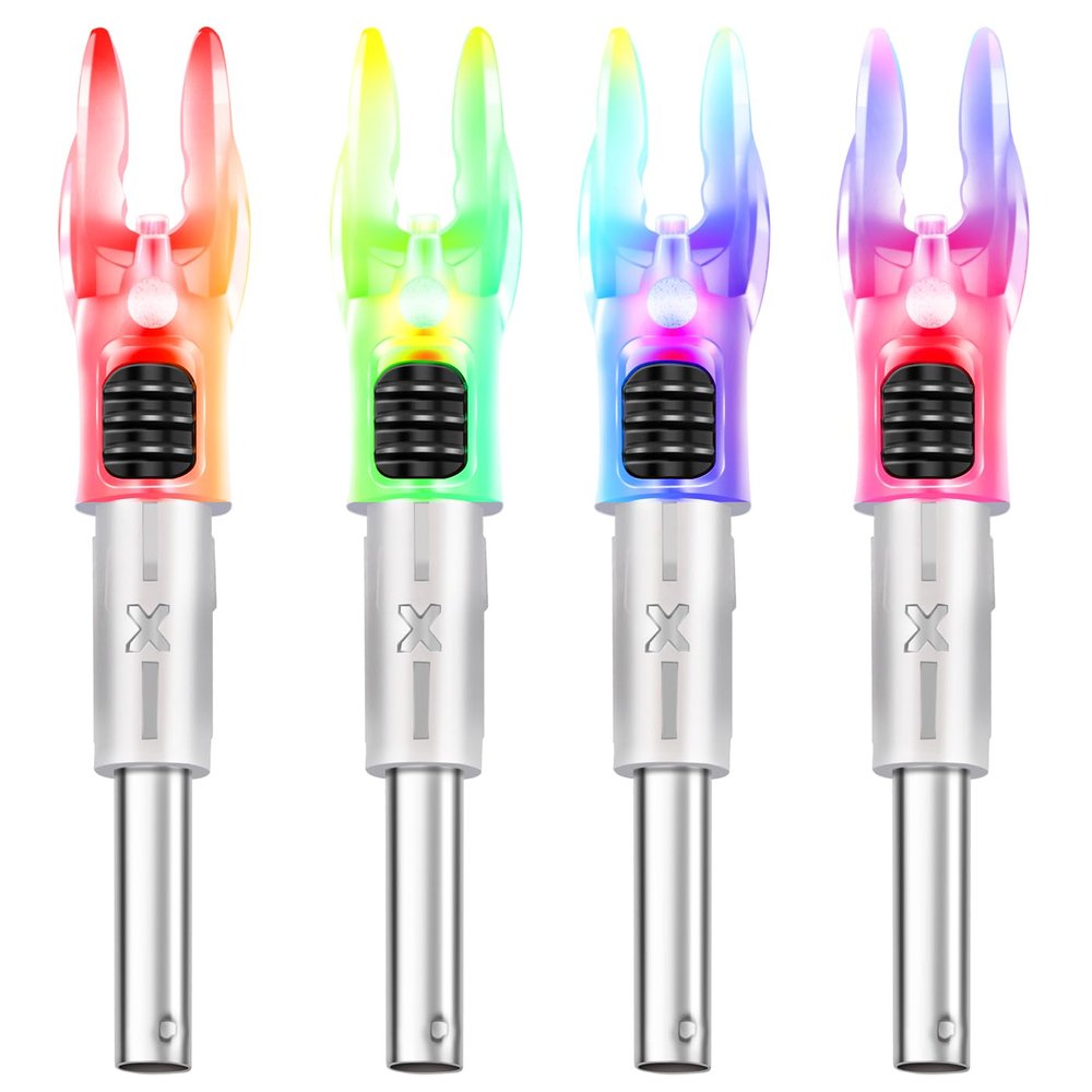 DEEPOWER X Lighted Nocks for Arrows .204/.233/.244/.246 with ON/Off Switch with H, S, GT Bushings