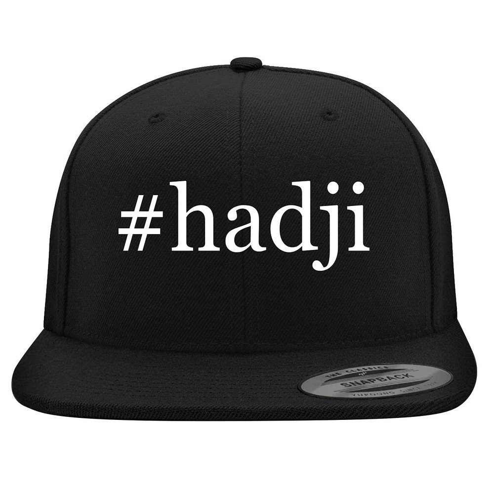 #Hadji - Embroidered Structured Flat Bill Hat | Trendy Baseball Cap for Men and Women | Modern Cap in Snapback Closure | Black | One Size
