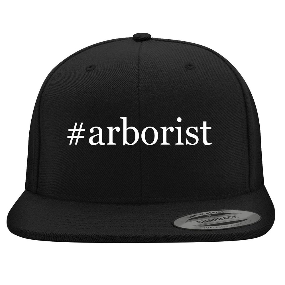 #Arborist - Embroidered Structured Flat Bill Hat | Trendy Baseball Cap for Men and Women | Modern Cap in Snapback Closure | Black | One Size