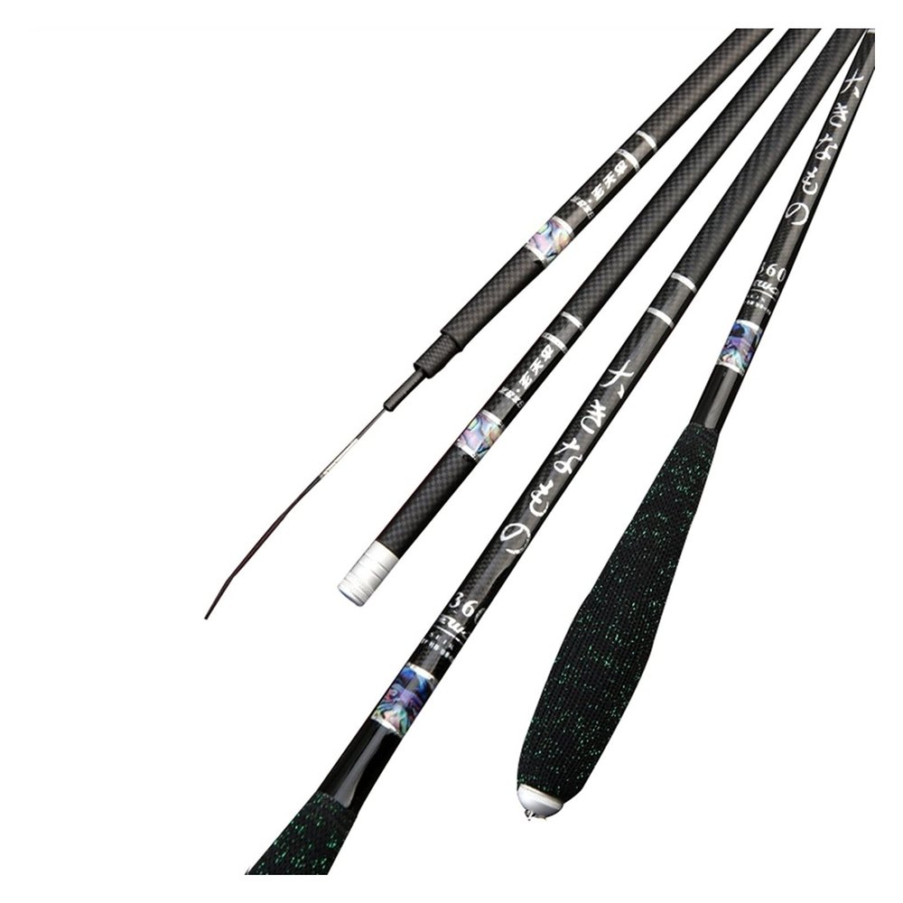 XFYJR Fishing Rod Carbon Fishing Pole Telescopic Portable Crucian Carp Feeder Super Light Hard Hand Pole 28 Tunes (Color : Black, Size : 4.5m)