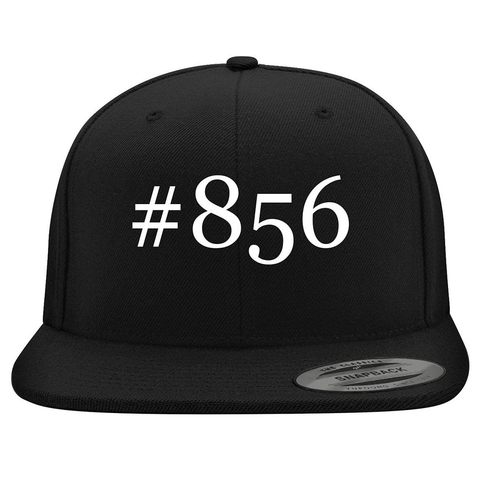 #856 - Embroidered Structured Flat Bill Hat | Trendy Baseball Cap for Men and Women | Modern Cap in Snapback Closure | Black | One Size