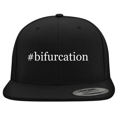 #Bifurcation - Embroidered Structured Flat Bill Hat | Trendy Baseball Cap for Men and Women | Modern Cap in Snapback Closure | Black | One Size
