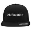 #Bifurcation - Embroidered Structured Flat Bill Hat | Trendy Baseball Cap for Men and Women | Modern Cap in Snapback Closure | Black | One Size view 1