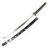 Bishamon 42.5" Samurai Sword with Carbon Steel Blade and Dragon Design Scabbard  Includes Wooden Display Stand  Decorative Collectible Katana (Black) view 2