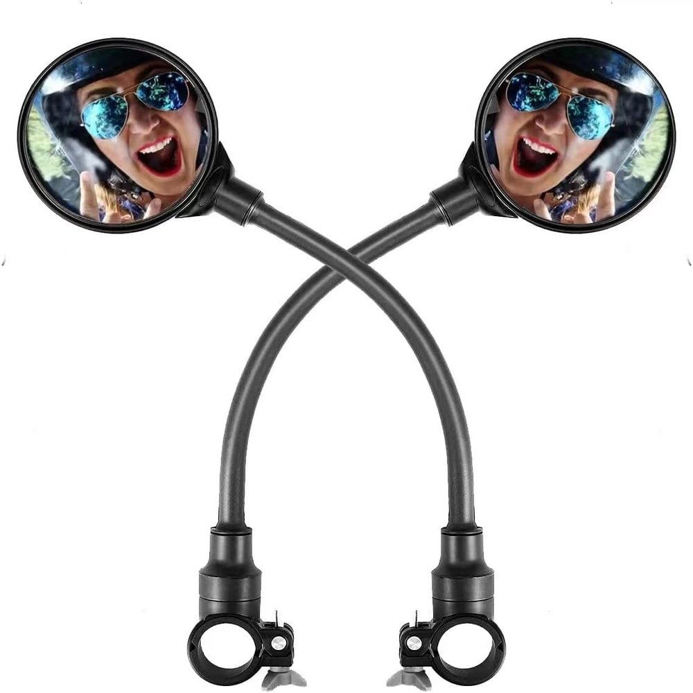 2 Pack Bike Mirror,Adjustable Rotatable Rear View Glass Convex Mirror Bicycle Mirrors,Handlebar Rear View Mirrors for Mountain Road Bike Bicycle Electric Motorcycle, BM1