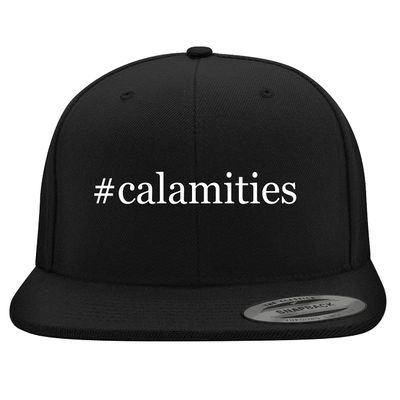 #Calamities - Embroidered Structured Flat Bill Hat | Trendy Baseball Cap for Men and Women | Modern Cap in Snapback Closure | Black | One Size