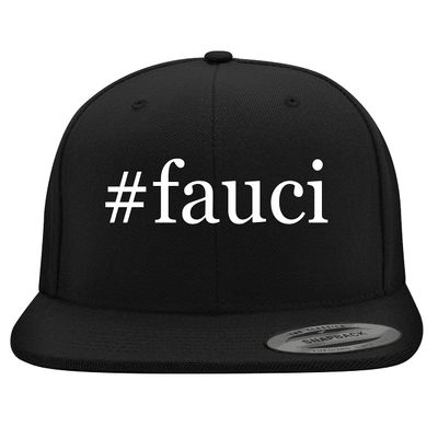 #fauci - Embroidered Structured Flat Bill Hat | Trendy Baseball Cap for Men and Women | Modern Cap in Snapback Closure | Black | One Size
