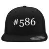 #586 - Embroidered Structured Flat Bill Hat | Trendy Baseball Cap for Men and Women | Modern Cap in Snapback Closure | Black | One Size view 1
