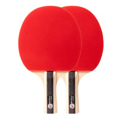 LINGOSHUN Table Tennis Set,5-Ply Wood,Beginners 5 Stars Ping Pong Racket,ITTF Approved for Adults and Kids Indoor/Outdoor Activity / 2 Player Set/Long Handle