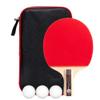 LINGOSHUN Table Tennis Set,5-Ply Wood,Beginners 5 Stars Ping Pong Racket,ITTF Approved for Adults and Kids Indoor/Outdoor Activity / 2 Player Set/Long Handle view 3