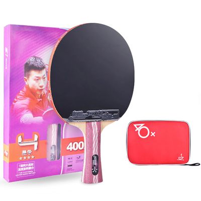 LINGOSHUN Ping Pong Racket 4-Star,Offensive 7-Ply Wood Table Tennis Bats for Professional Play and Amateurs,Horn Handle / 1 Pack/Long Handle
