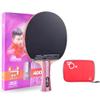 LINGOSHUN Ping Pong Racket 4-Star,Offensive 7-Ply Wood Table Tennis Bats for Professional Play and Amateurs,Horn Handle / 1 Pack/Long Handle view 1