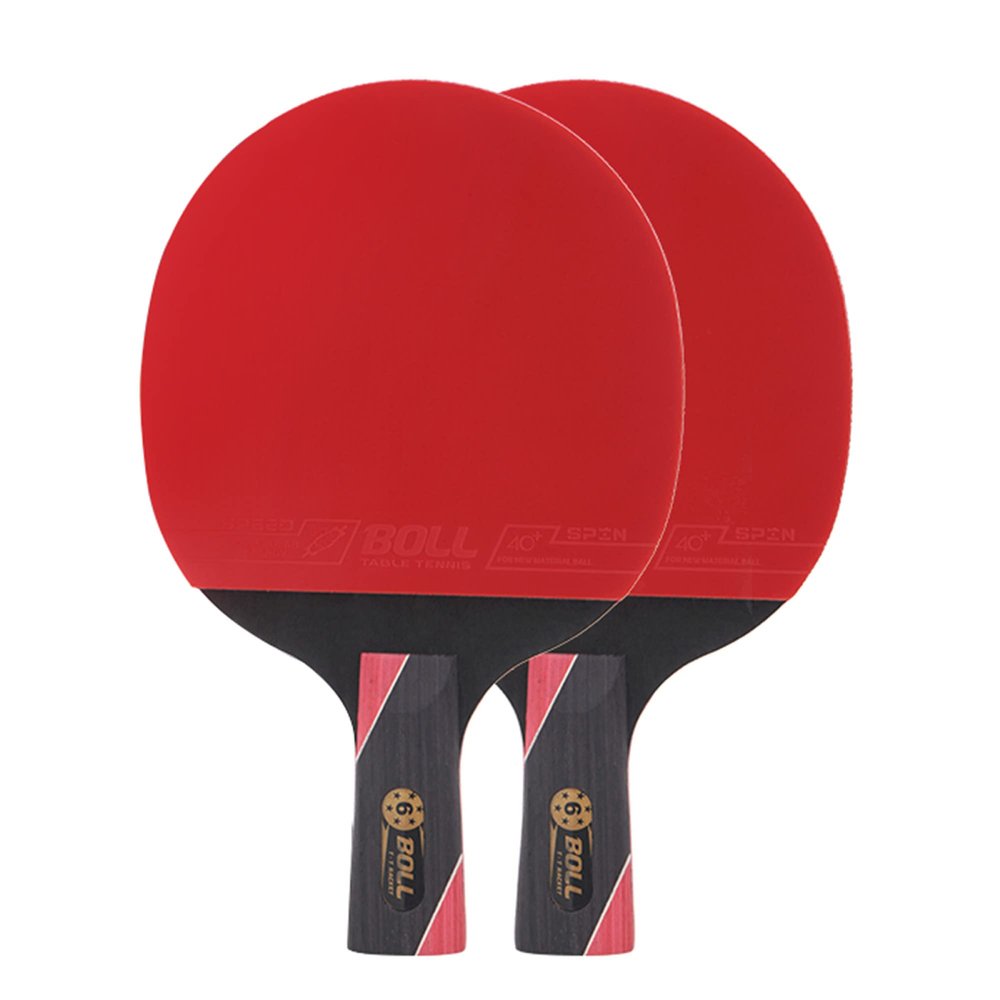 LINGOSHUN Table Tennis Bat 6 Star,Carbon Fibre Ping Pong Paddle Set for Increased Control,Spin,2 Player Recreational Set/Double/B