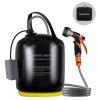 Portable Camping Shower, 5gallons/20 liters Rechargeable air Pump Outdoor Electric Camping Shower, 8 Spray Modes, Solar Heating Black PVC airbag, Built-in Thermometer, Beach, Camping, Hiking view 1