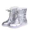 oiangi Flat Snow Boots for Women Fashion Round Toe Cutout Lace up Platform Mid Calf Boots Winter Plush Keeps Warm Comfortable Casual Shoes view 3