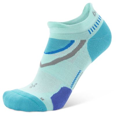 Balega Ultraglide Cushioning Performance No Show Athletic Running Socks for Men and Women (1 Pair), Light Aqua/Lake Blue, Medium