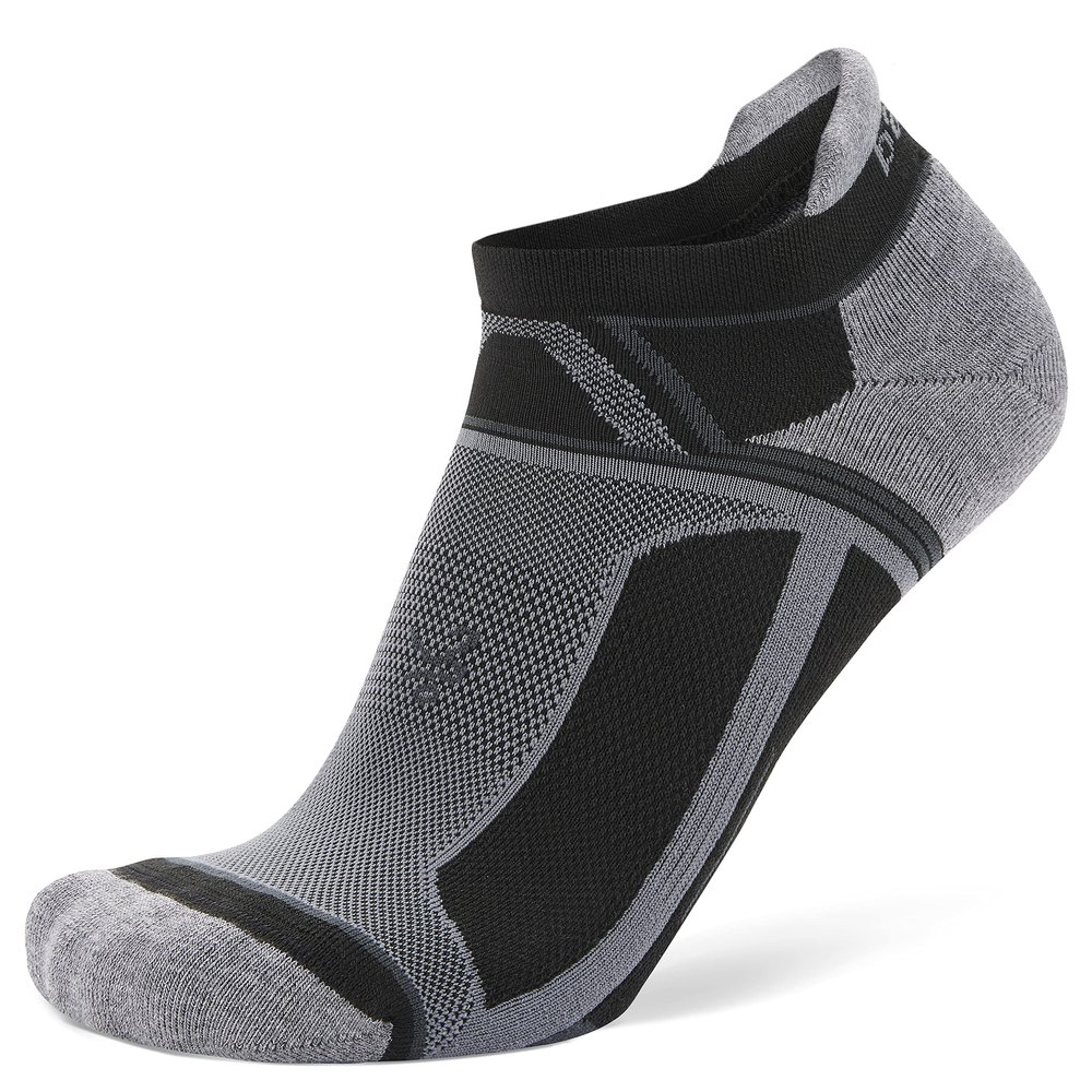 Balega Hidden Contour Upcycled Impact Resistance / Cushioning Performance No Show Athletic Running Socks for Men and Women (1 Pair) Black, Extra Large