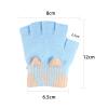 MioCloth Cute Kids Half Finger Gloves Winter Keep Warm Knitted Hand Gloves for Children Girl Boy Age 5-10 Cold Weather Accessories Blue view 4