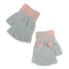 MioCloth Cute Kids Half Finger Gloves Winter Keep Warm Knitted Hand Gloves for Children Girl Boy Age 5-10 Cold Weather Accessories Gray view 1