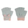 MioCloth Cute Kids Half Finger Gloves Winter Keep Warm Knitted Hand Gloves for Children Girl Boy Age 5-10 Cold Weather Accessories Gray view 2
