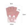 MioCloth Cute Kids Half Finger Gloves Winter Keep Warm Knitted Hand Gloves for Children Girl Boy Age 5-10 Cold Weather Accessories Pink view 4