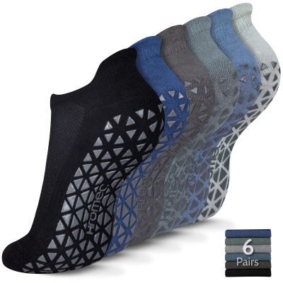 Hromec Non Slip Yoga Socks with Grips for Pilates, Ballet, Barre, Barefoot,Bikram,Hospital Anti Skid Socks for Women and Men
