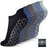 Hromec Non Slip Yoga Socks with Grips for Pilates, Ballet, Barre, Barefoot,Bikram,Hospital Anti Skid Socks for Women and Men view 1
