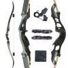Black Hunter Recurve Bow for Adults Archery Bow Archery Set Adult Longbow 60" 20-55 lbs Right Hand Aluminium Alloy Riser with Arrow Rest for Outdoor Targeting Practice Competition (45lbs) view 1