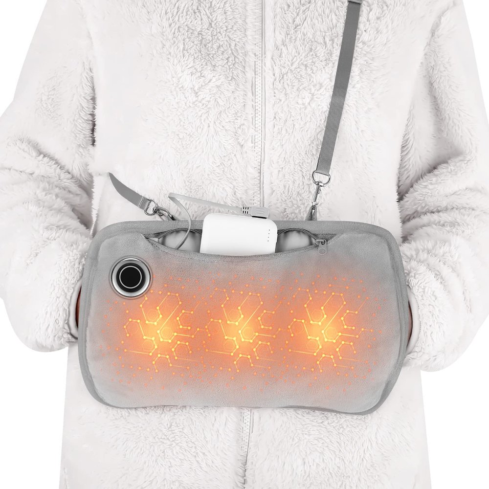 Rechargeable Hand Warmers, Portable Graphene Heated Gloves Handwarmers Bag with 10000MAH Power Bank&3 Heat Modes, Fast Electric Heating Pad Pouch Muff for Men,Pain Releif,Gift, Golf,Camping&Fishing