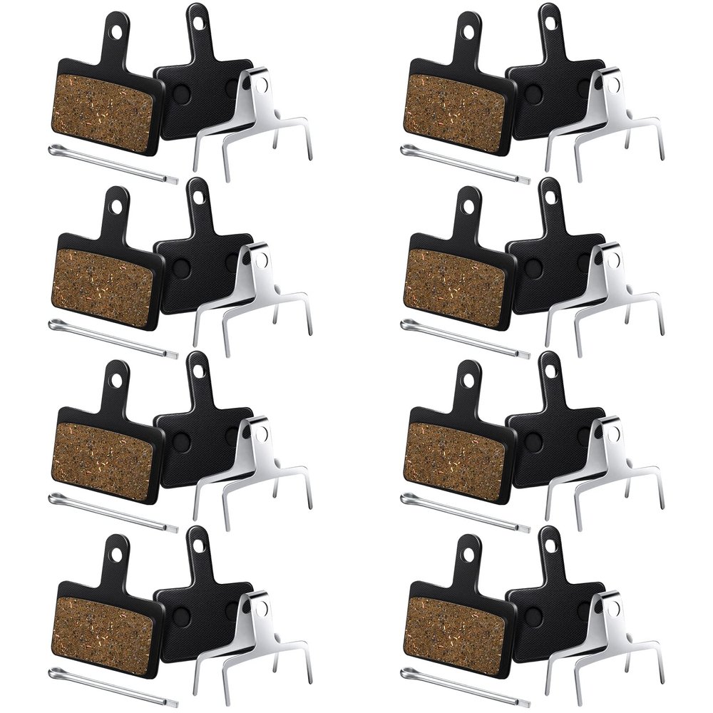 BBTO 8 Pairs Bike Brake Pads Compatible with Trp Tektro Shimano Deore Brakes Bike Disc Bike Brake Pads(Resin Semi Metallic,Black)